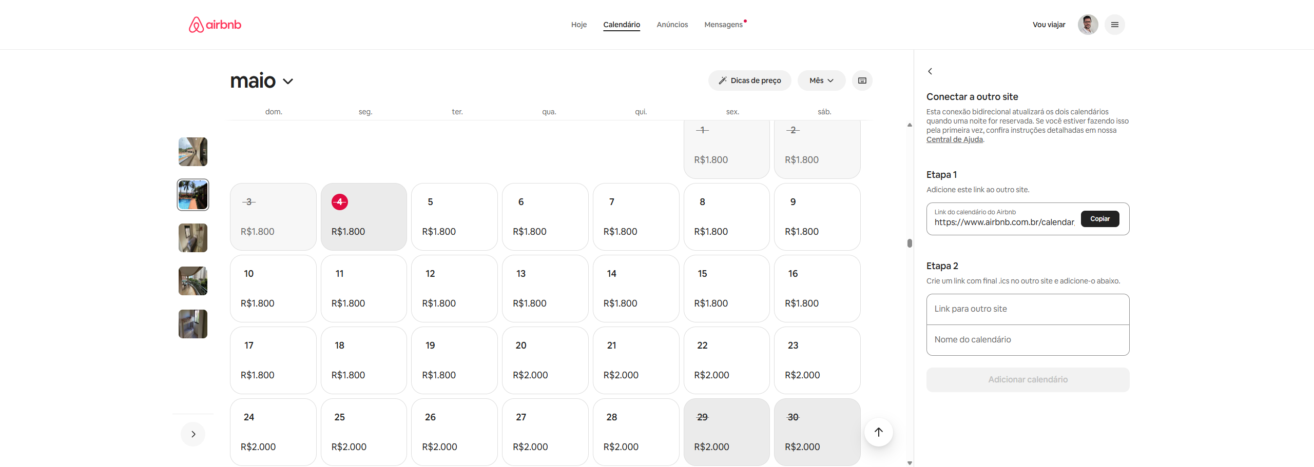 Registering an imported calendar